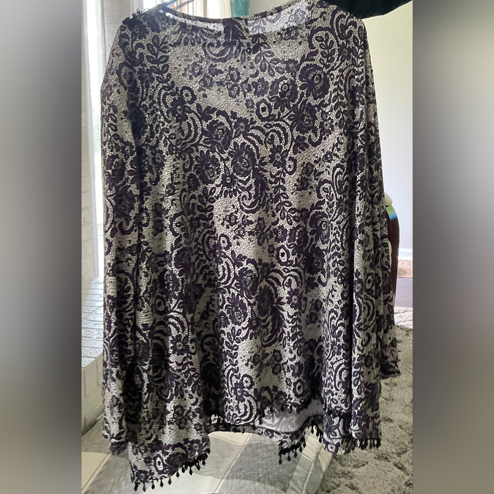 MSK Women Purple and White Tank and Blouse set